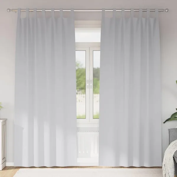 Rideaux occultants avec anneaux 2 pcs Gris pâle 245 x 140 cm