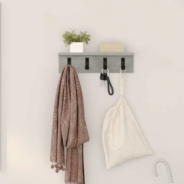 Porte-manteau mural Gris béton 40 x 10,5 x 10,5 cm