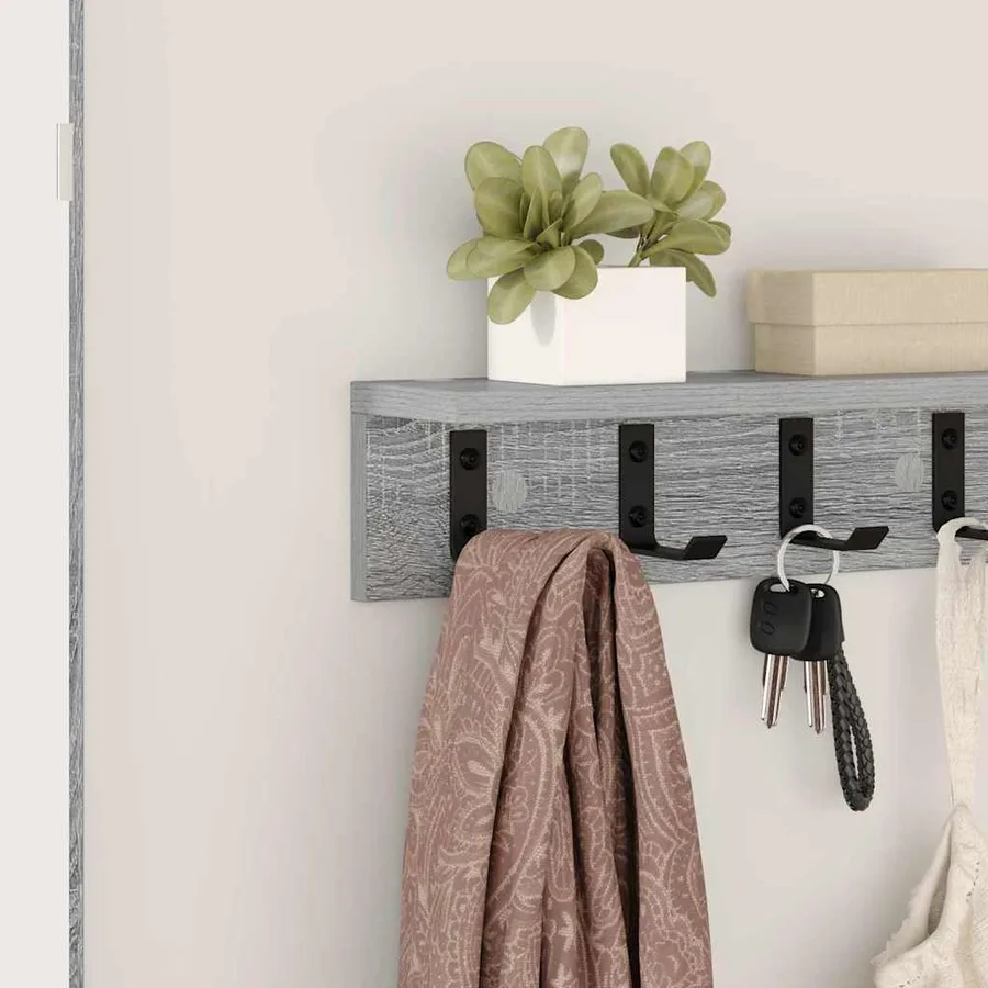 Porte-manteau mural Gris Sonoma 40 x 10,5 x 10,5 cm - 4