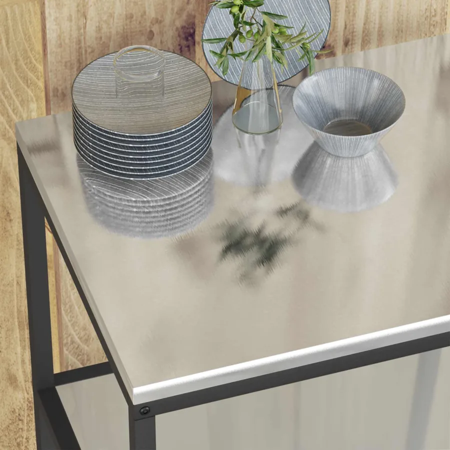 Rangement de cuisine HATTEM Argenté 60 x 50 x 92 cm Acier - 5