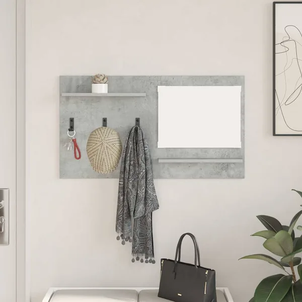 Porte-manteau mural avec étagère Gris béton 90 x 10 x 50 cm