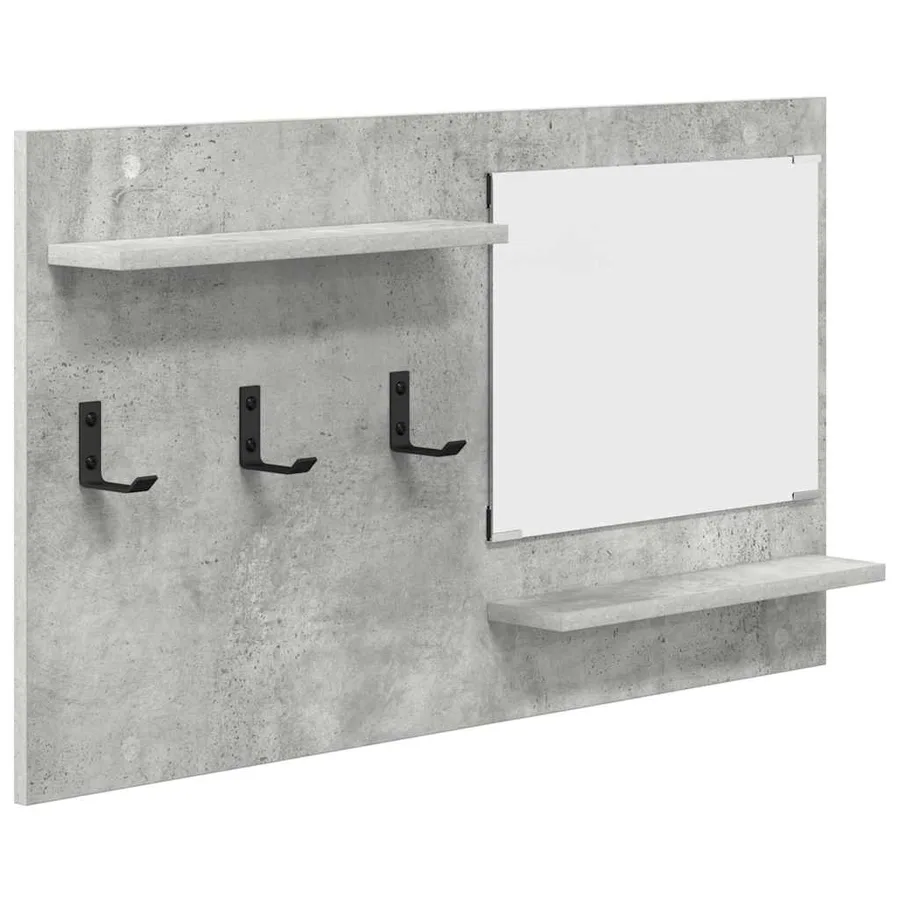 Porte-manteau mural avec étagère Gris béton 90 x 10 x 50 cm - 2
