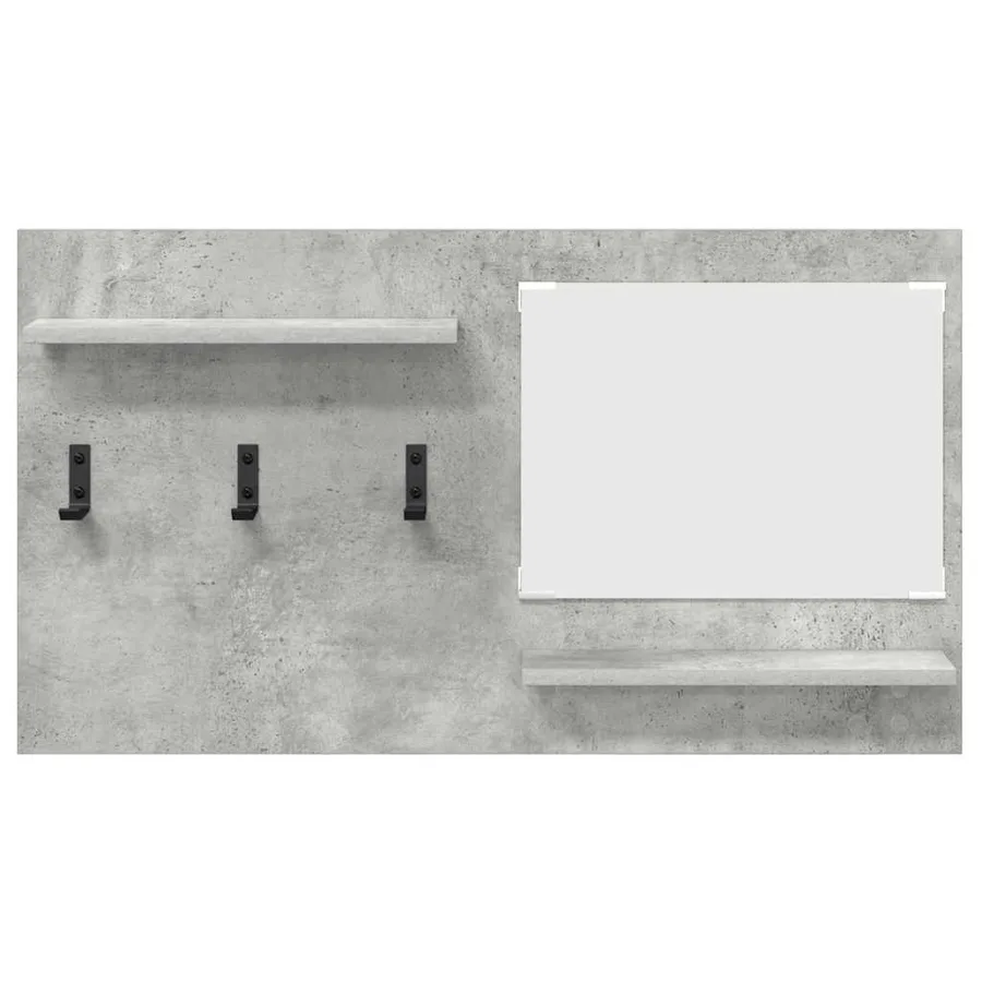 Porte-manteau mural avec étagère Gris béton 90 x 10 x 50 cm - 5