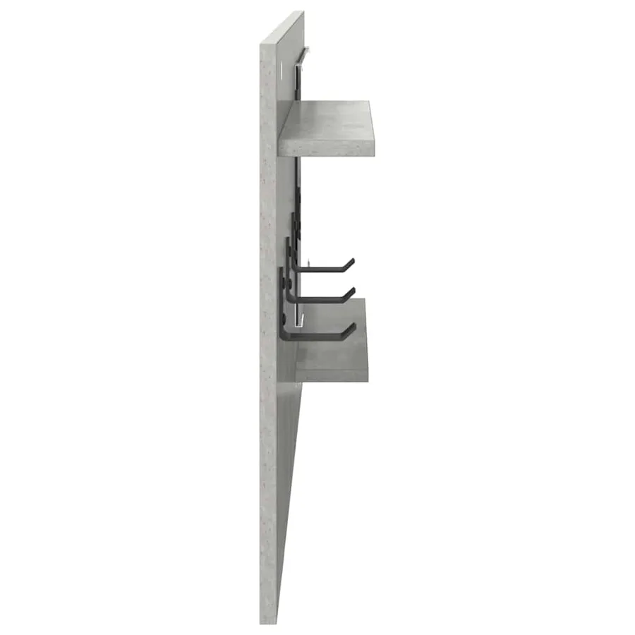 Porte-manteau mural avec étagère Gris béton 90 x 10 x 50 cm - 6