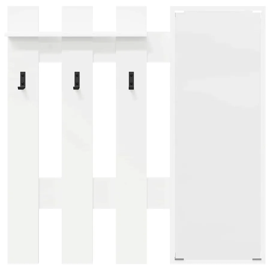 Porte-manteau mural Blanc 100 x 10 x 100 cm Bois d'ingénierie - 5