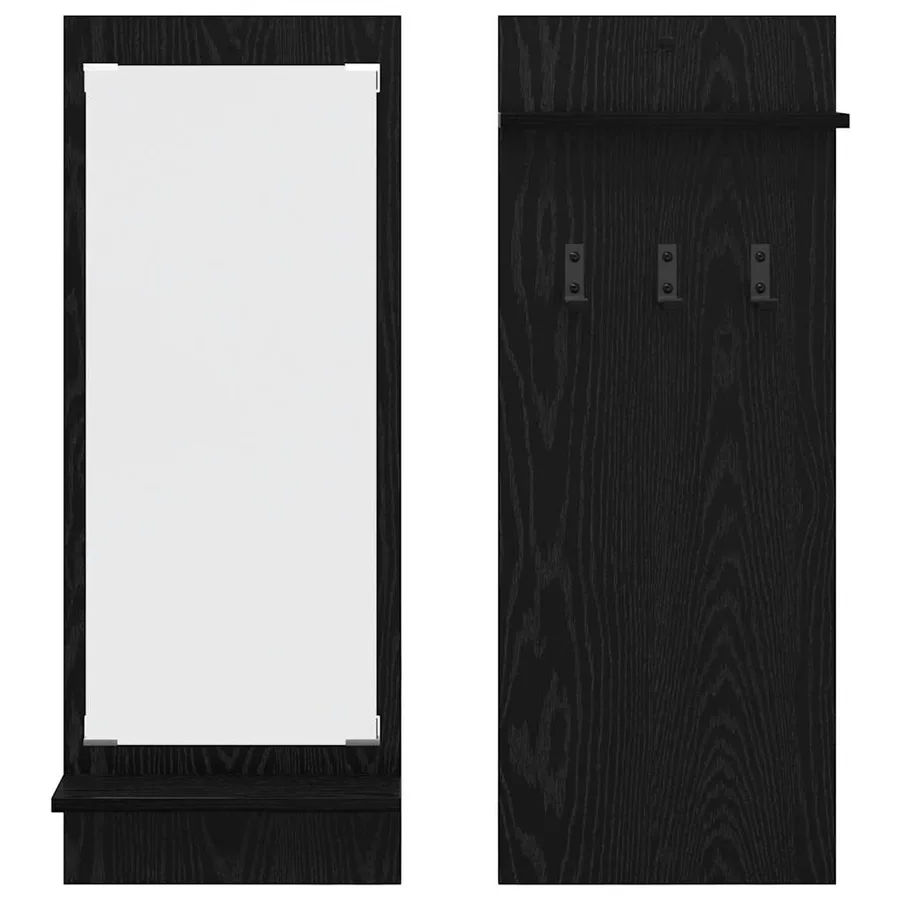 Porte-manteau mural avec étagère Chêne noir 70 x 10 x 90 cm - 5