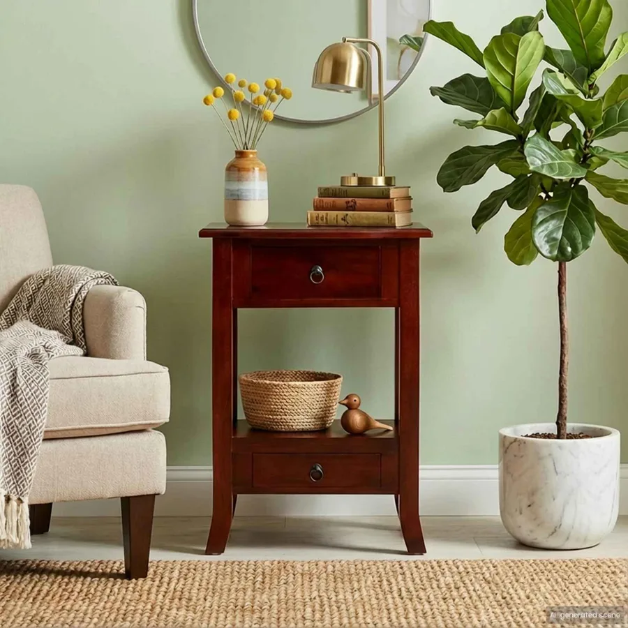Table console Marron 50 x 29,5 x 76 cm Bois de Mahogany Massif - 3