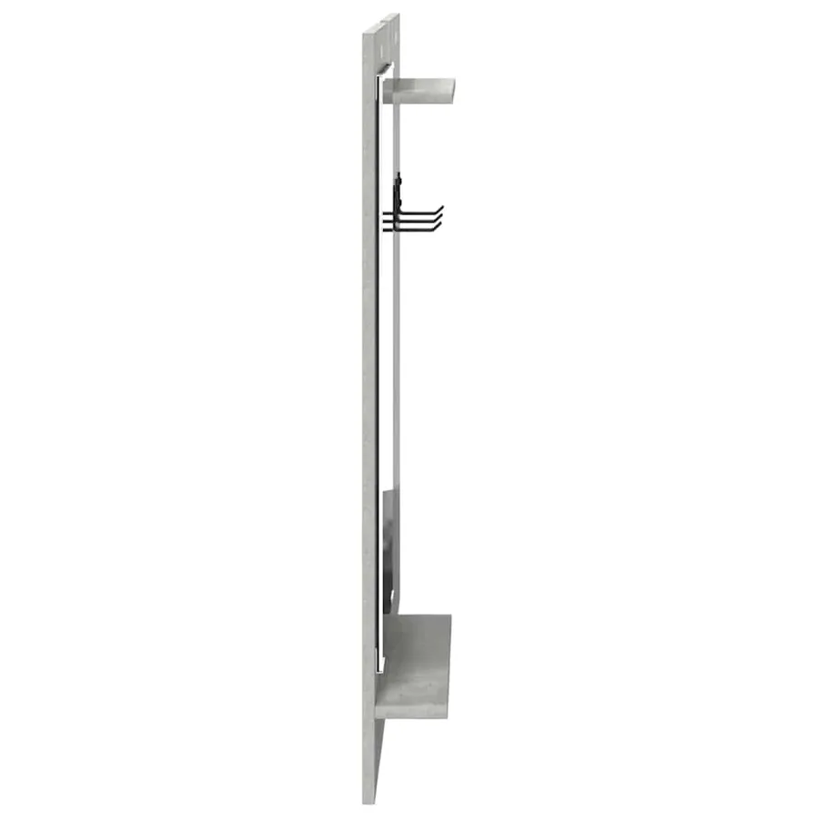 Porte-manteau mural avec étagère Gris béton 70 x 10 x 90 cm - 6