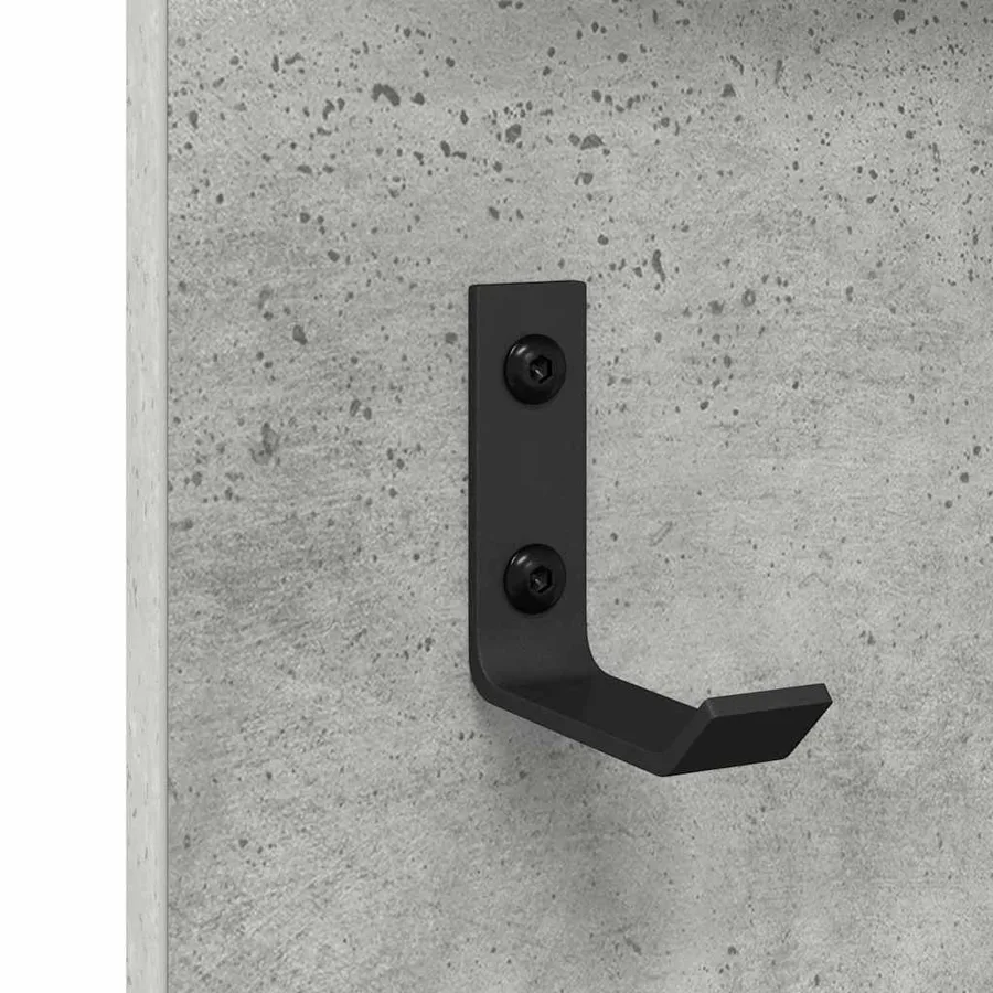 Porte-manteau mural avec étagère Gris béton 70 x 10 x 90 cm - 9