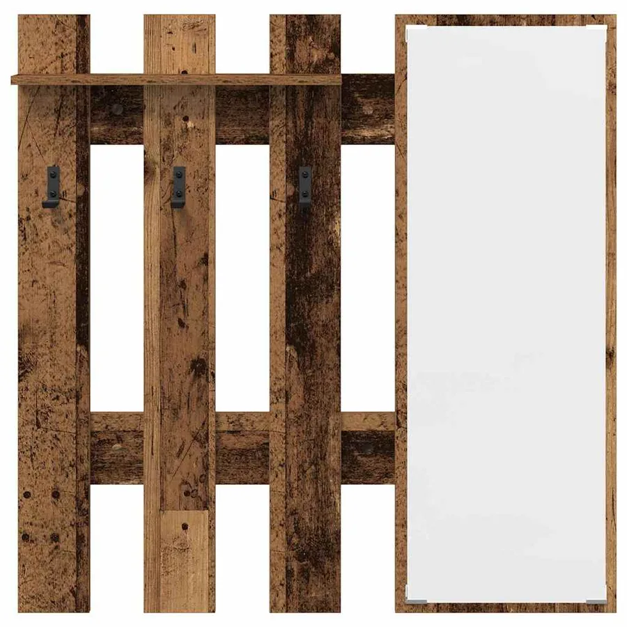 Porte-manteau mural Montage mural Bois ancien 100 x 10 x 100 cm - 5