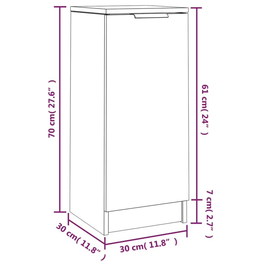 Buffets 2 pcs Gris béton 30x30x70 cm Bois d'ingénierie - 10