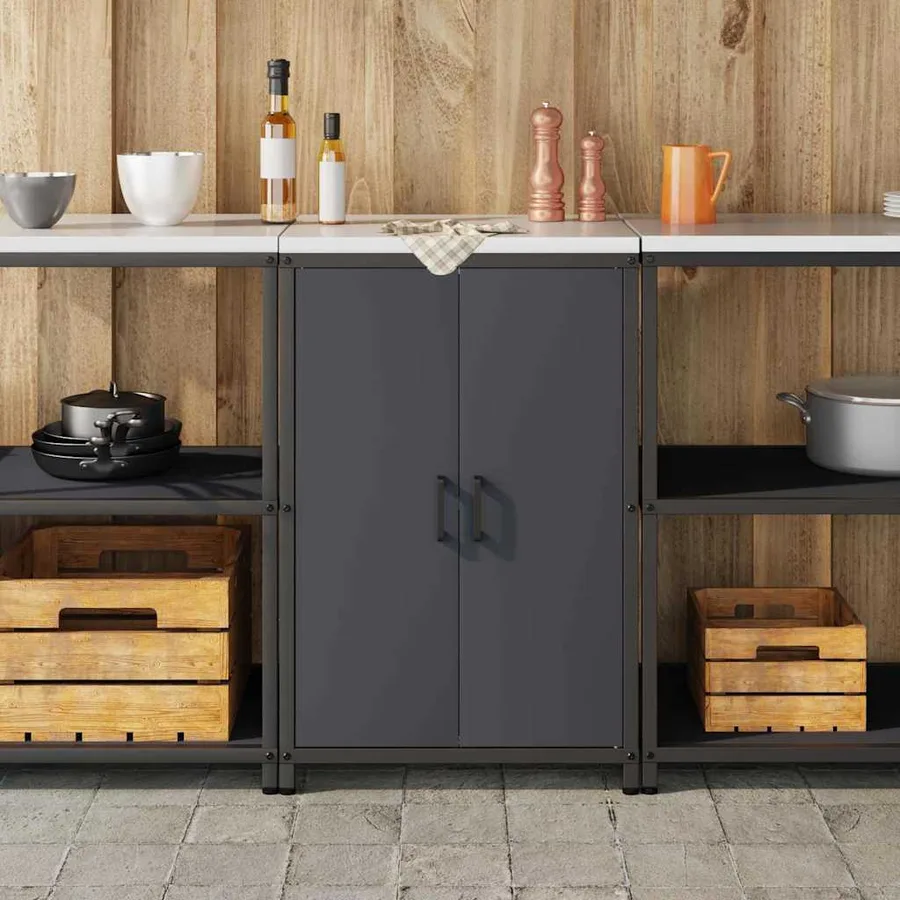 Rangement de cuisine HATTEM Anthracite 60 x 50 x 92 cm Acier - 4
