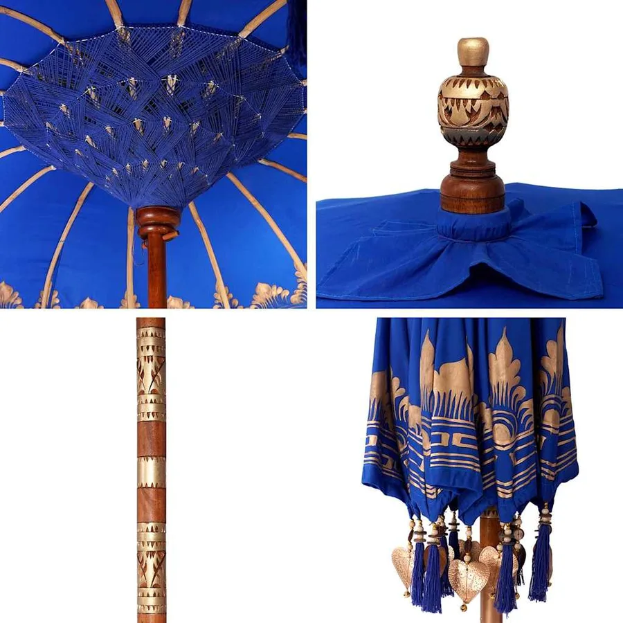 Parasol balinais Bleu 185 x 185 x 260 cm - 7