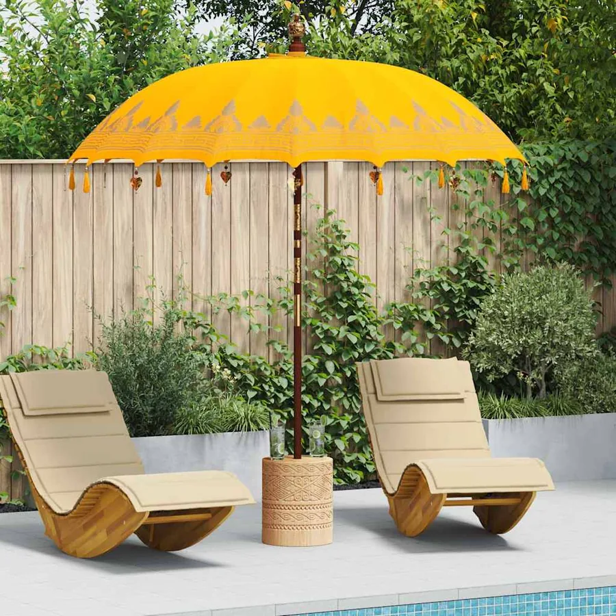 Parasol balinais Jaune 215 x 215 x 260 cm