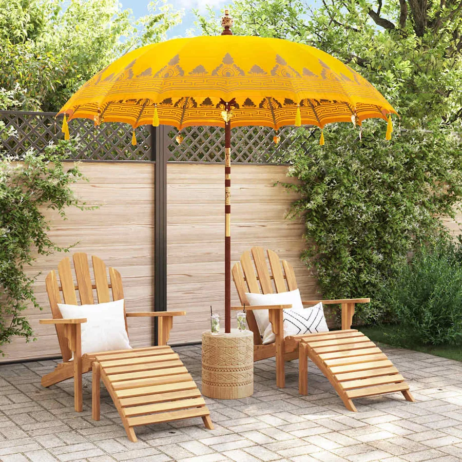 Parasol balinais Jaune 215 x 215 x 260 cm - 3