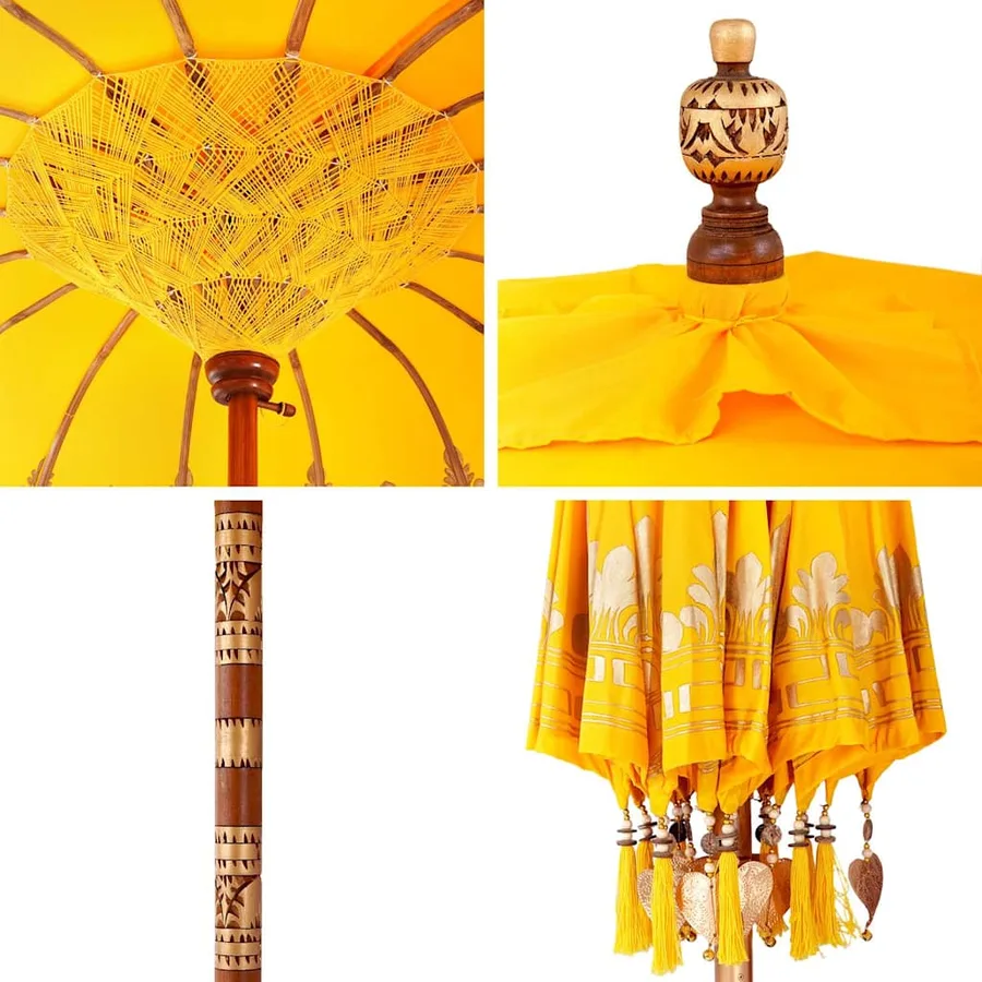 Parasol balinais Jaune 215 x 215 x 260 cm - 7
