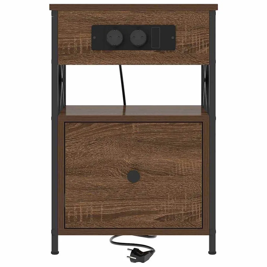 Cabinet de chevet avec tiroir 2 pcs Chêne brun 40 x 31 x 60 cm - 7