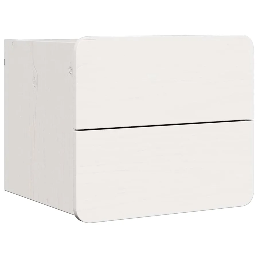Table de chevet 2 pcs Blanc 39 x 34 x 33 cm Bois de pin massif - 5