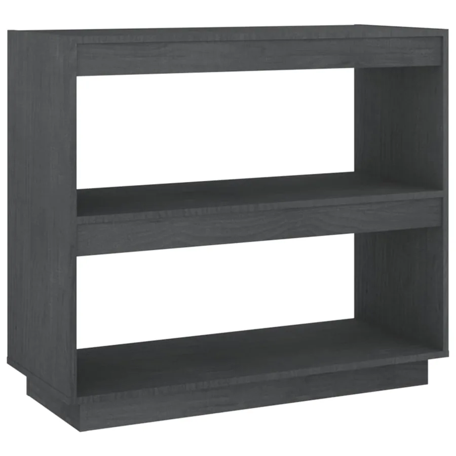 Bibliothèque Gris 80x35x71 cm Bois de pin massif - 2