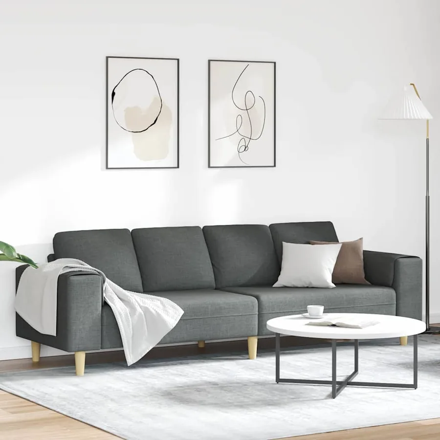Canapé de salon Gris foncé 250 x 77 x 76 cm Polyester