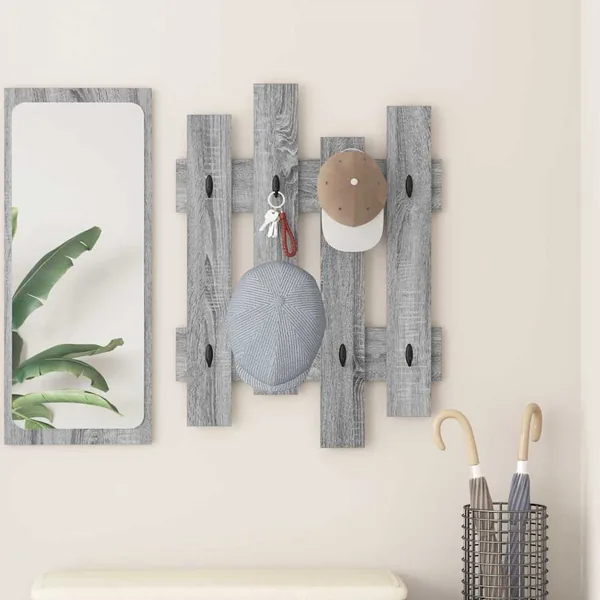 Porte-manteau mural Montage mural Gris Sonoma 60 x 3 x 82 cm