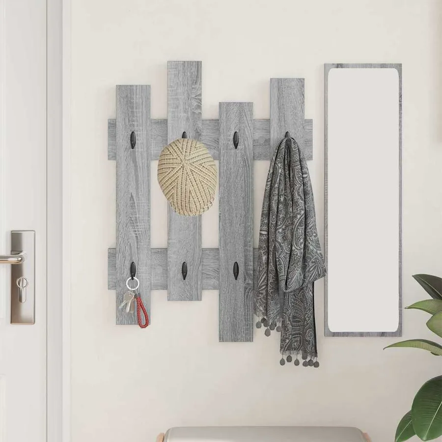 Porte-manteau mural Montage mural Gris Sonoma 60 x 3 x 82 cm - 4