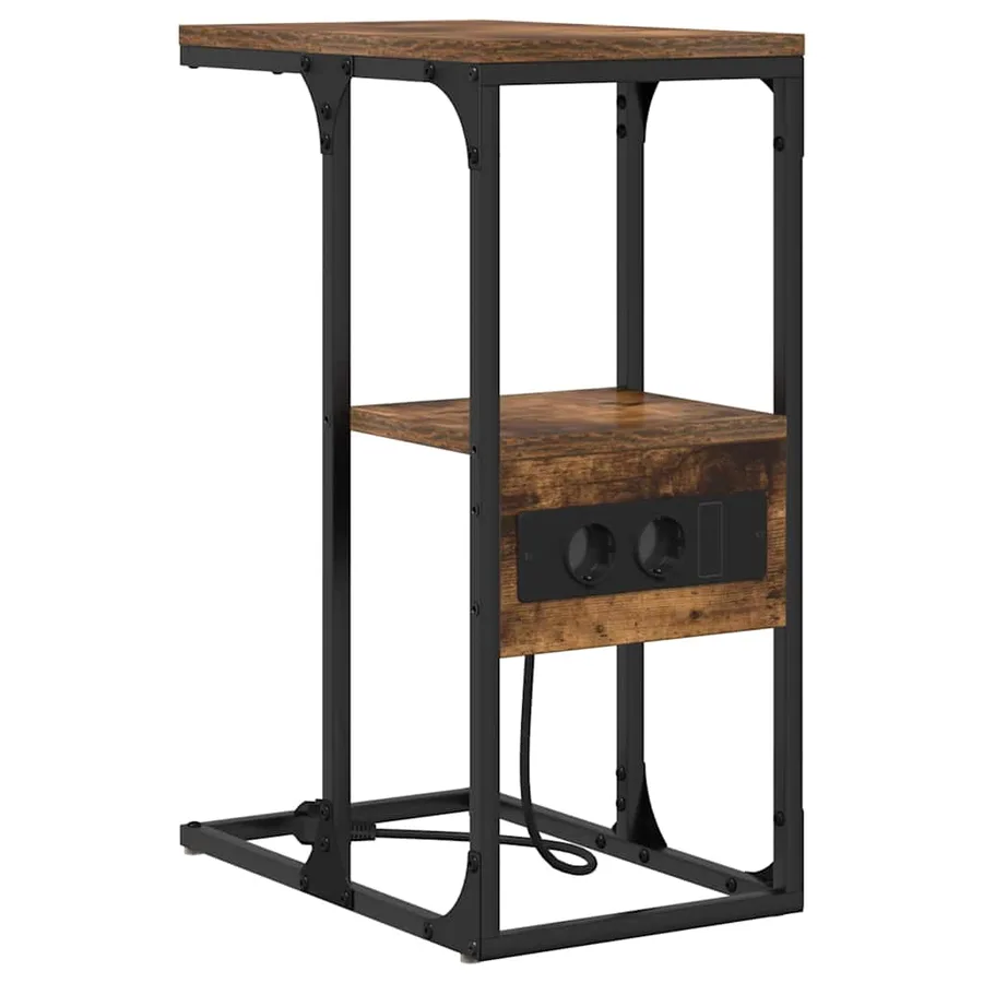 Cabinet de chevet avec tiroir Chêne fumé 41.5 x 26 x 60.5 cm - 2