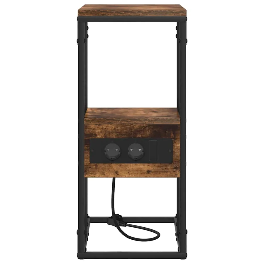 Cabinet de chevet avec tiroir Chêne fumé 41.5 x 26 x 60.5 cm - 6