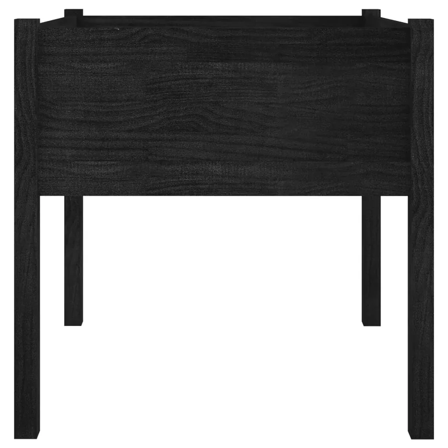 Jardinière d'extérieur Noir 70x70x70 cm Bois de pin massif - 4