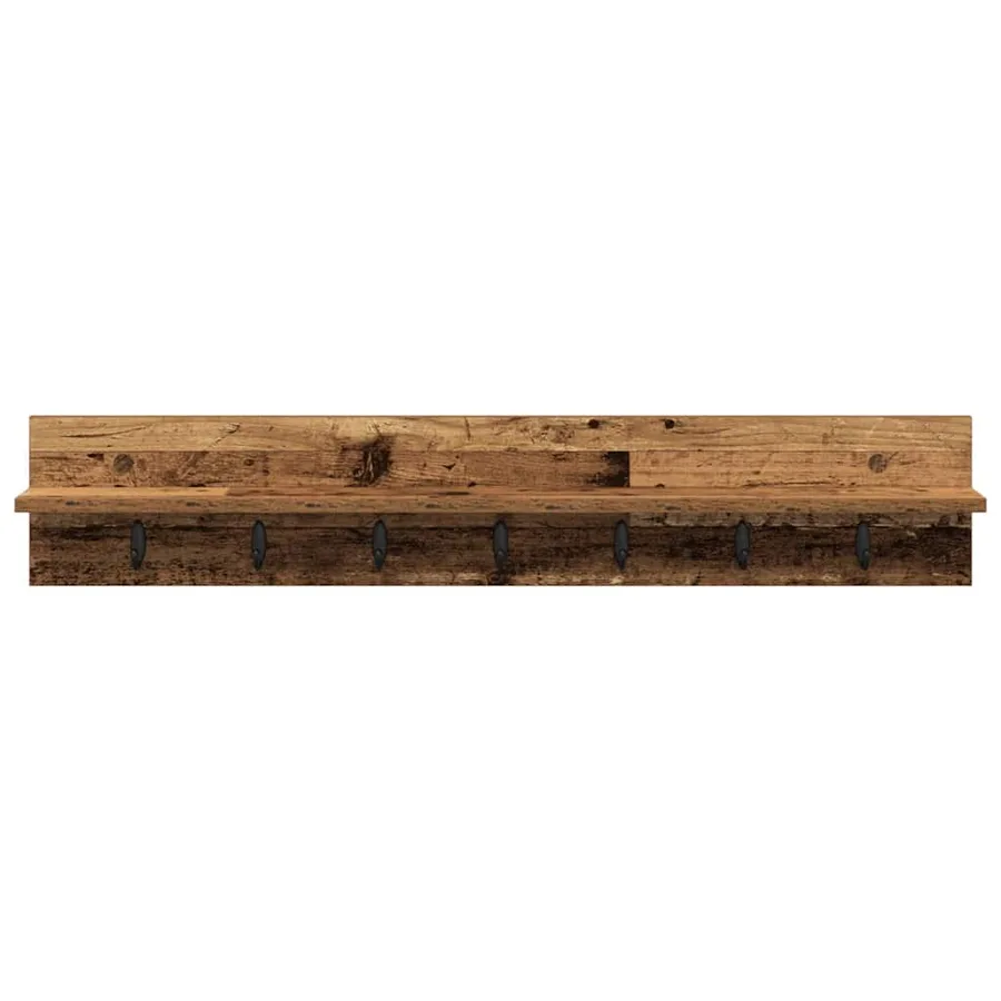 Porte-manteau mural Bois ancien 100 x 10,5 x 18 cm - 5