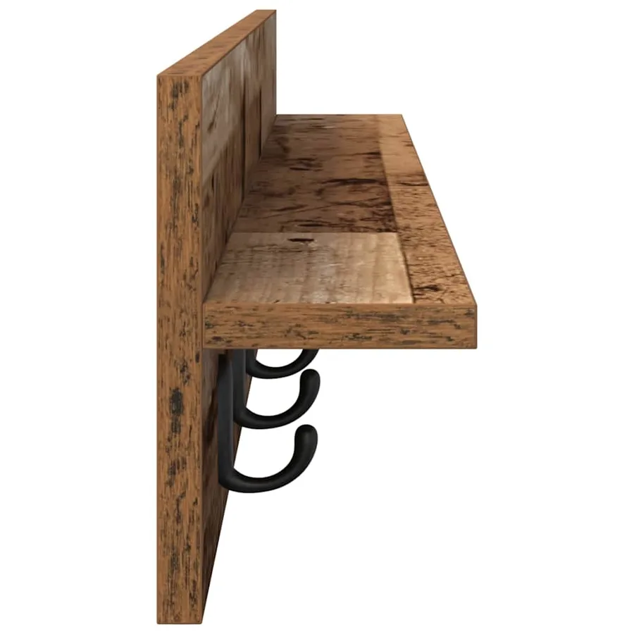 Porte-manteau mural Bois ancien 100 x 10,5 x 18 cm - 6