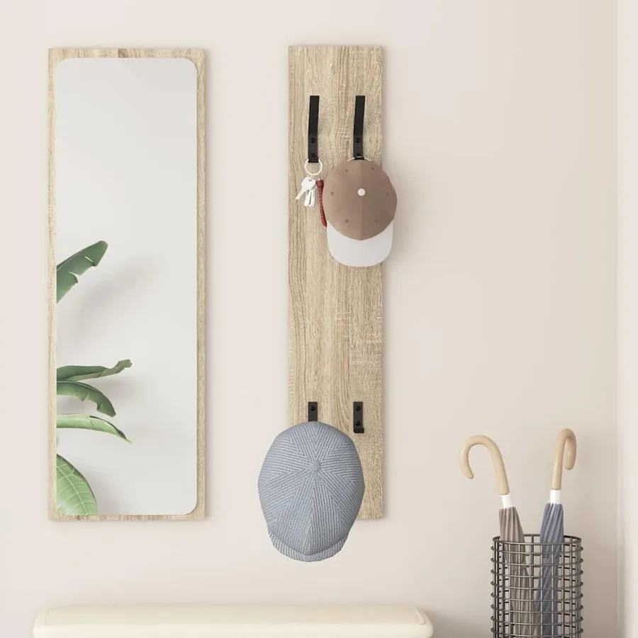 Porte-manteau mural Chêne sonoma 20 x 1.5 x 100 cm