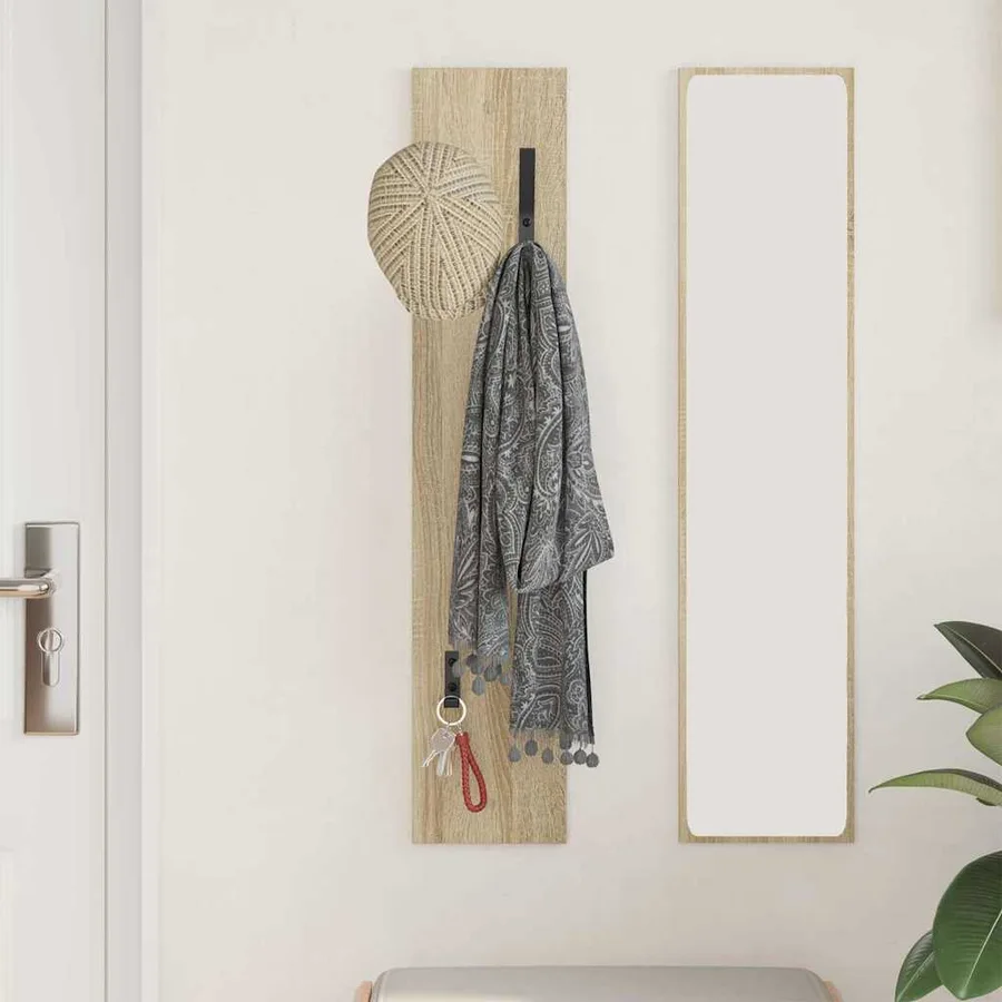 Porte-manteau mural Chêne sonoma 20 x 1.5 x 100 cm - 4