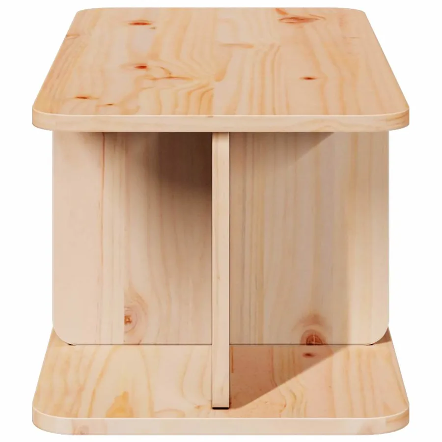 Table basse Naturel 80 x 39,5 x 33,5 cm Bois massif en pin - 7