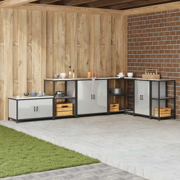 Rangement de cuisine HATTEM Argenté 90 x 50 x 92 cm Acier