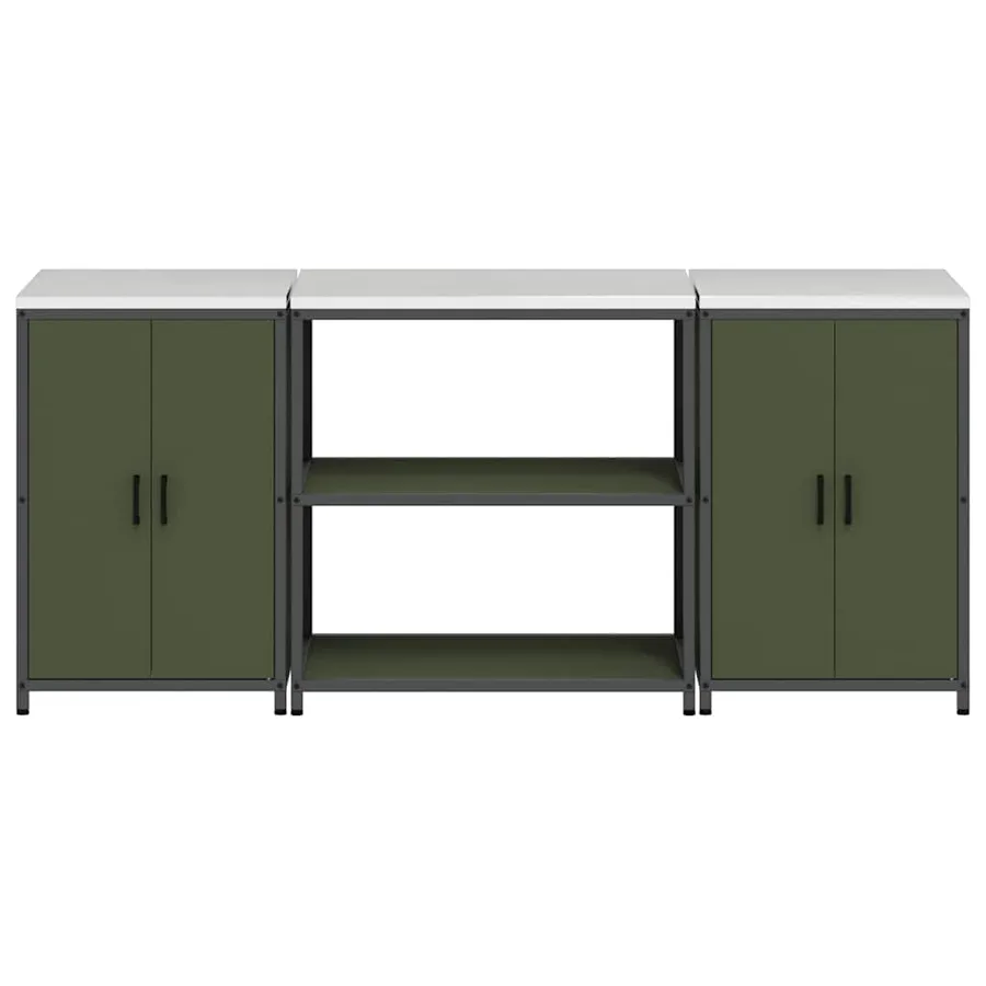 Ensemble de rangement cuisine HATTEM 3 pcs Vert olive - 10