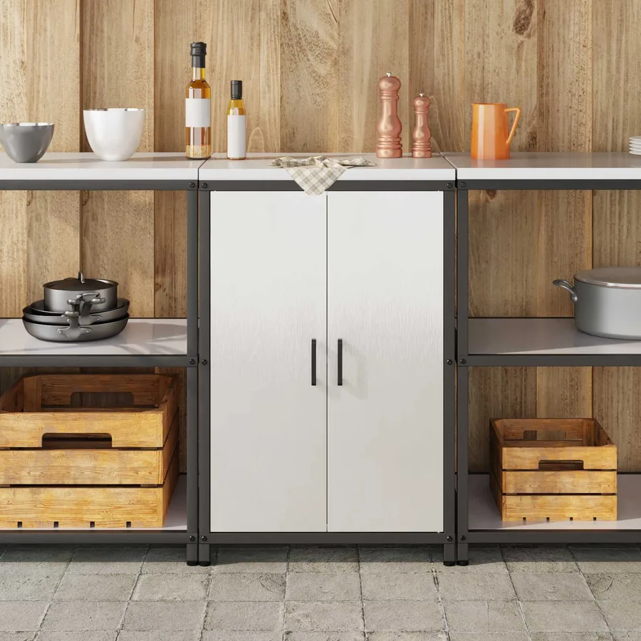 Rangement de cuisine HATTEM Argenté 60 x 50 x 92 cm Acier - 4