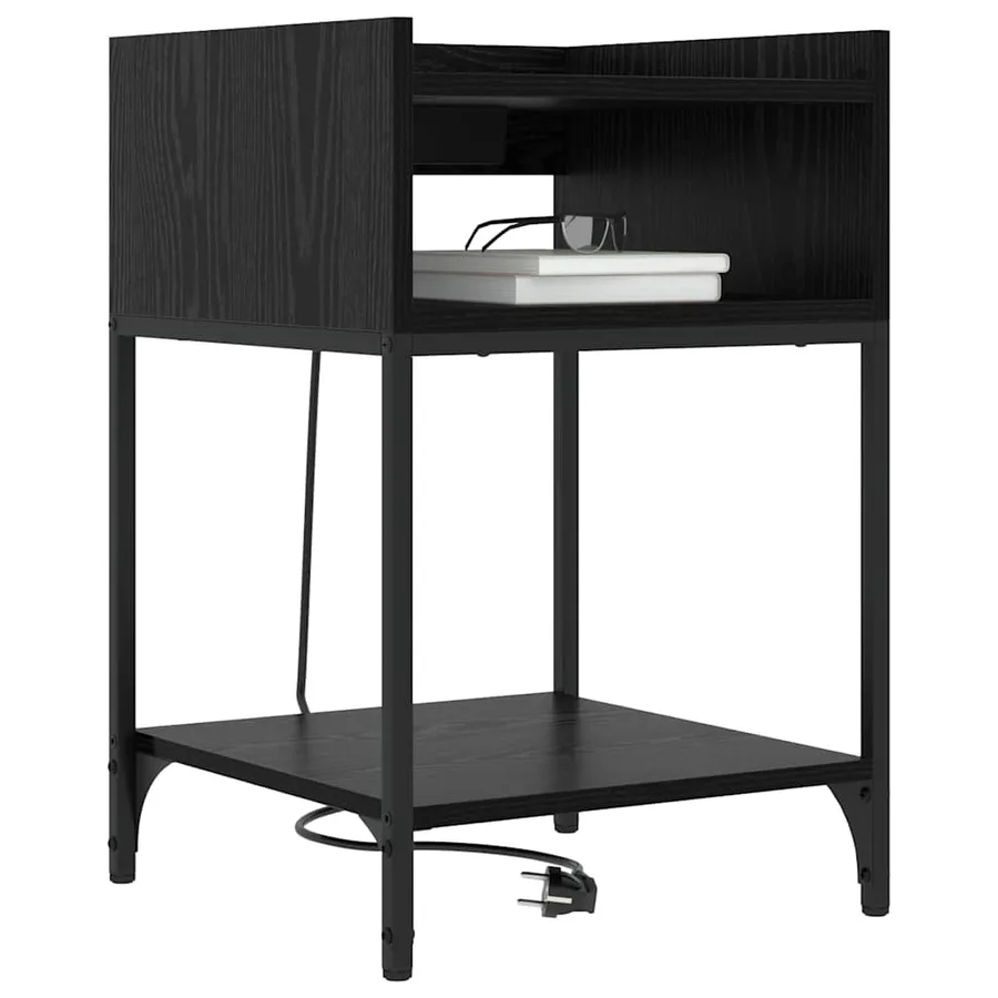Cabinet de chevet avec étagère 2 pcs Chêne noir 40 x 40 x 61 cm - 3