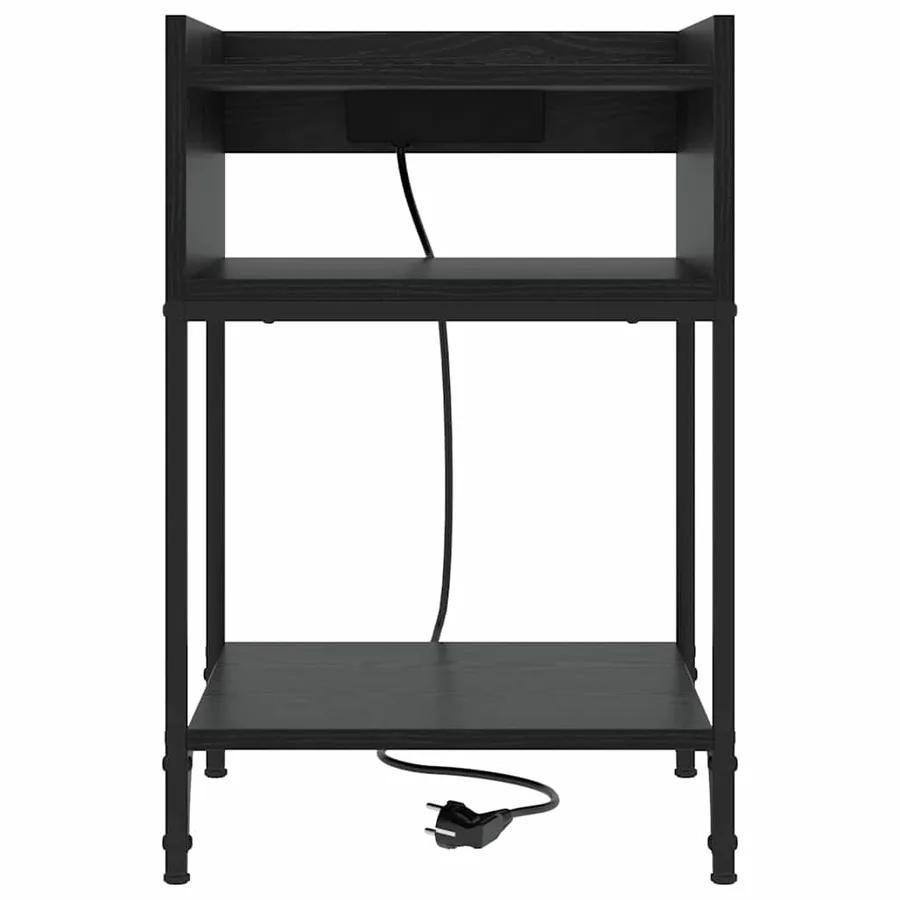 Cabinet de chevet avec étagère 2 pcs Chêne noir 40 x 40 x 61 cm - 6