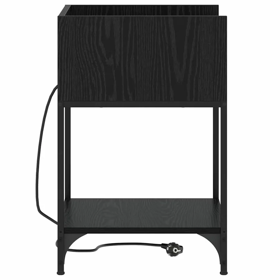 Cabinet de chevet avec étagère 2 pcs Chêne noir 40 x 40 x 61 cm - 7