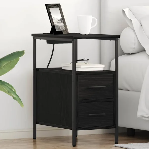 Cabinet de chevet Chêne noir 30 x 48 x 61 cm Bois d'ingénierie