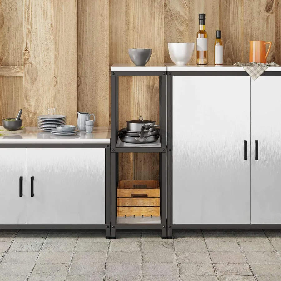 Rangement de cuisine HATTEM Argenté 30 x 50 x 92 cm Acier - 4