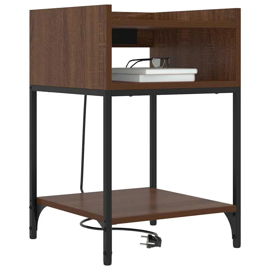 Cabinet de chevet Chêne brun 40 x 40 x 61 cm Bois d'ingénierie - 3