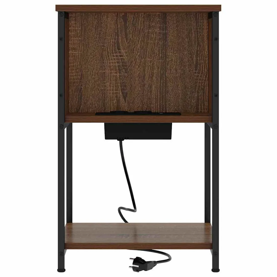 Cabinet de chevet Chêne brun 40 x 40 x 61 cm Bois d'ingénierie - 5