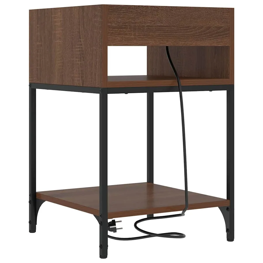Cabinet de chevet Chêne brun 40 x 40 x 61 cm Bois d'ingénierie - 7