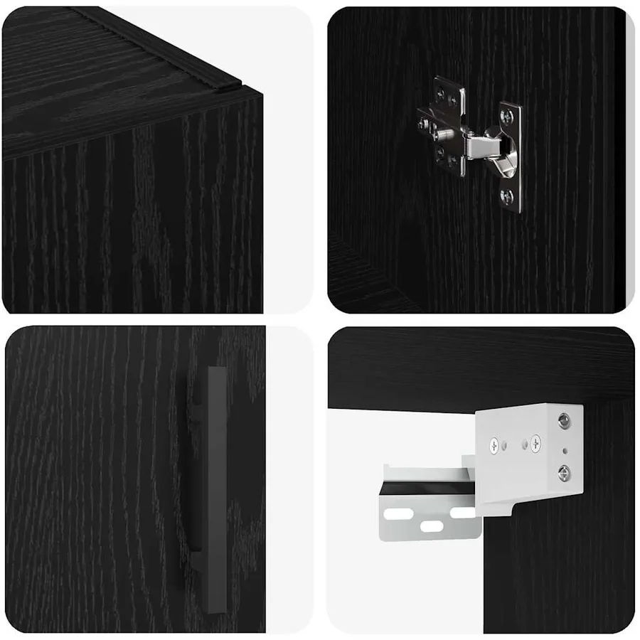 Meuble mural Chêne noir 69,5 x 34 x 90 cm Bois d'ingénierie - 9