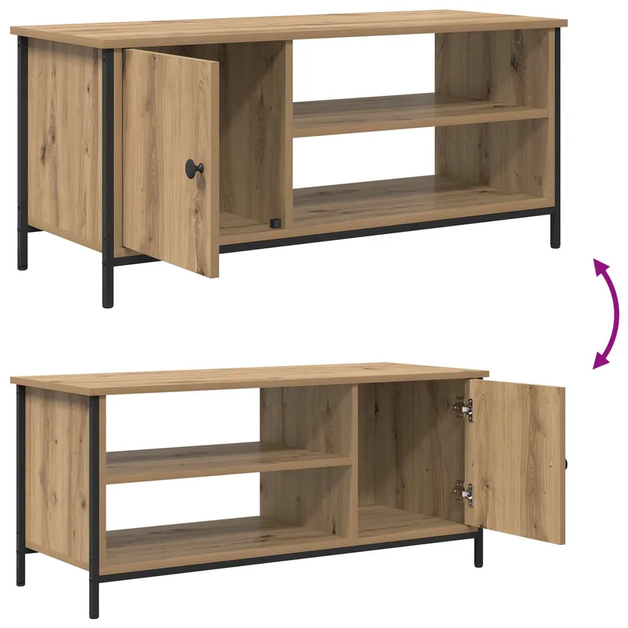 Meuble TV 100 x 40 x 45 cm Chêne artisanal Bois d'ingénierie - 11