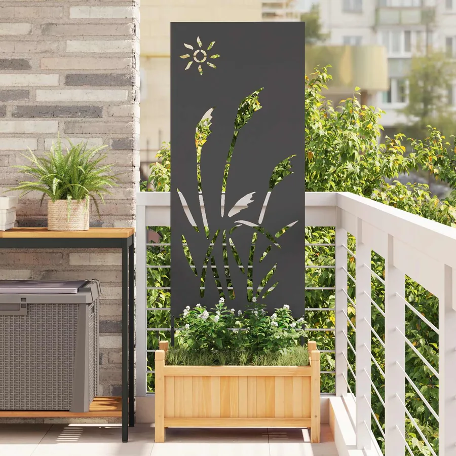 Écran de confidentialité de jardin Fretwork Noir 50 x 140 cm