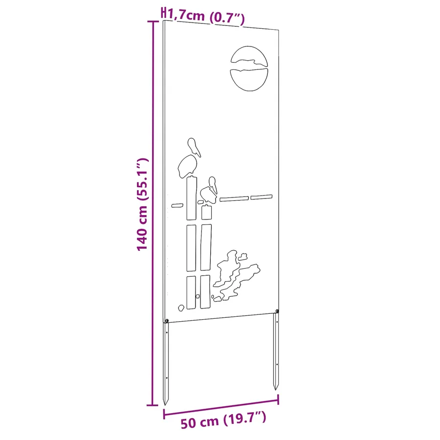 Écran de confidentialité de jardin Fretwork Noir 50 x 140 cm - 8