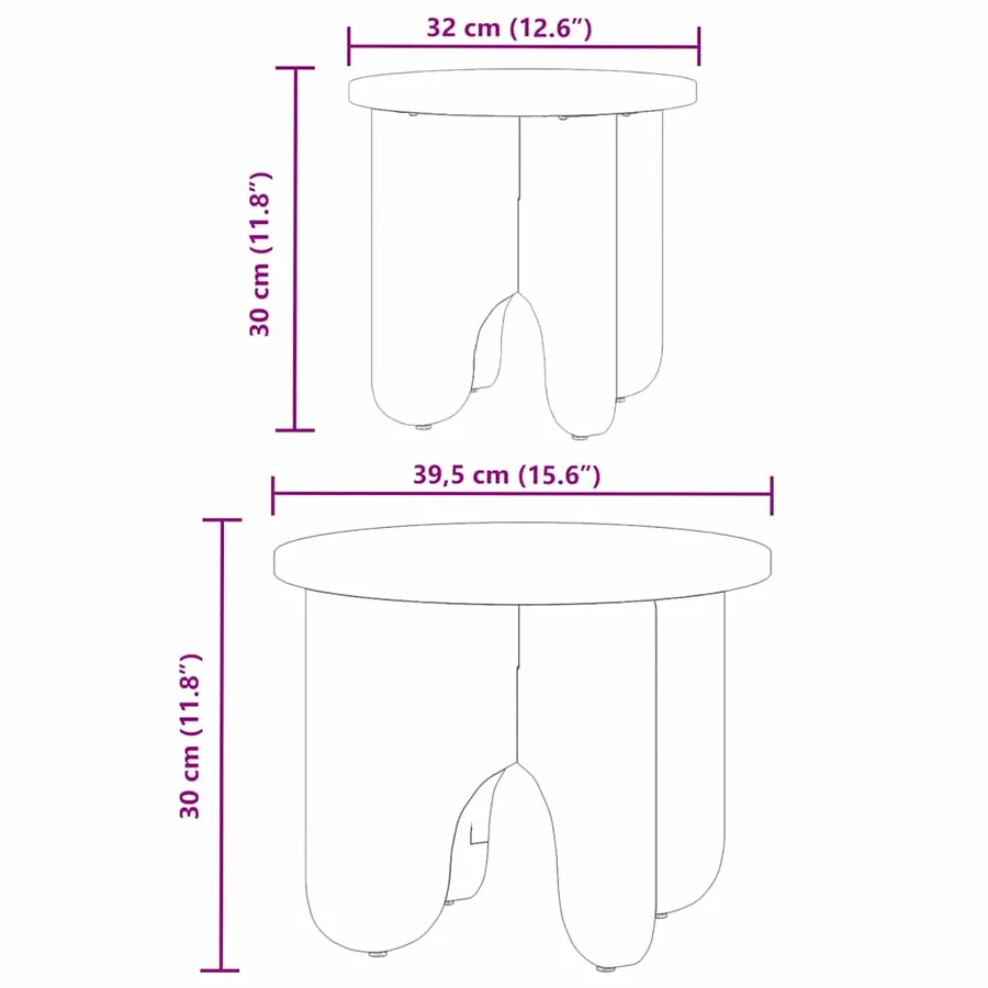 Table basse 2 pcs Brun cire Bois de pin massif - 10